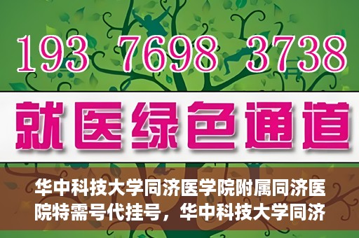 华中科技大学同济医学院附属同济医院特需号代挂号，华中科技大学同济医院特需号代挂号服务解析