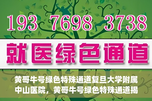 黄哥牛号绿色特殊通道复旦大学附属中山医院，黄哥牛号绿色特殊通道揭秘，复旦大学附属中山医院的独特之处
