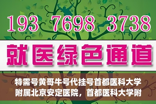 特需号黄哥牛号代挂号首都医科大学附属北京安定医院，首都医科大学附属北京安定医院特需号黄哥牛号代挂号服务解析