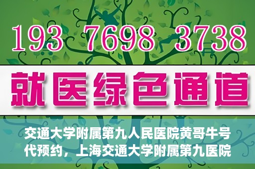 交通大学附属第九人民医院黄哥牛号代预约，上海交通大学附属第九医院黄哥预约挂号服务启动，便捷就医新选择