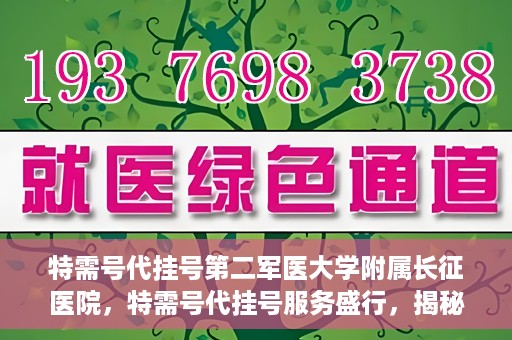 特需号代挂号第二军医大学附属长征医院，特需号代挂号服务盛行，揭秘长征医院的医疗新体验