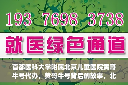 首都医科大学附属北京儿童医院黄哥牛号代办，黄哥牛号背后的故事，北京儿童医院名医背后的故事与探索。