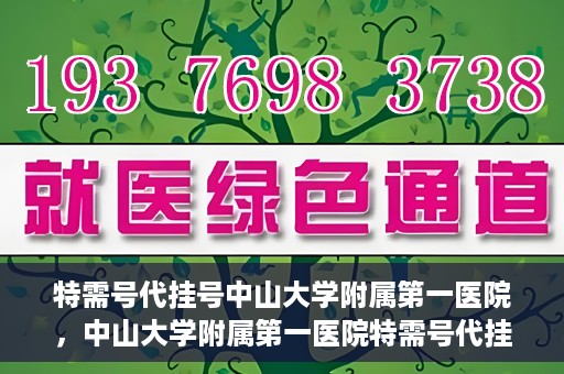 特需号代挂号中山大学附属第一医院，中山大学附属第一医院特需号代挂号服务解析