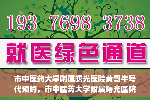市中医药大学附属曙光医院黄哥牛号代预约，市中医药大学附属曙光医院黄哥牛号预约服务启动