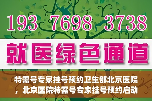 特需号专家挂号预约卫生部北京医院，北京医院特需号专家挂号预约启动，一站式解决就医难题