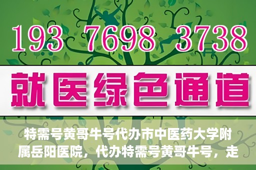 特需号黄哥牛号代办市中医药大学附属岳阳医院，代办特需号黄哥牛号，走进岳阳医院的中医药魅力