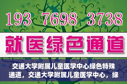 交通大学附属儿童医学中心绿色特殊通道，交通大学附属儿童医学中心，绿色特殊通道，守护儿童健康之路