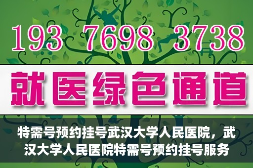 特需号预约挂号武汉大学人民医院，武汉大学人民医院特需号预约挂号服务详解