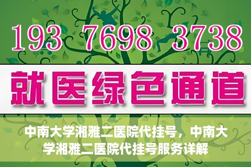 中南大学湘雅二医院代挂号，中南大学湘雅二医院代挂号服务详解