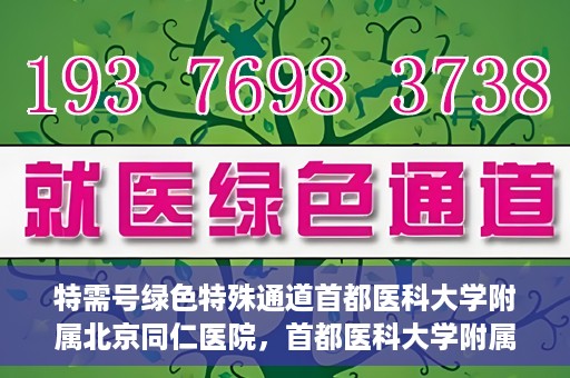 特需号绿色特殊通道首都医科大学附属北京同仁医院，首都医科大学附属北京同仁医院特需号绿色特殊通道服务解析