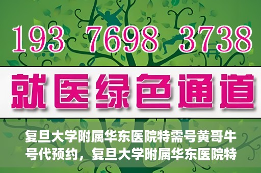 复旦大学附属华东医院特需号黄哥牛号代预约，复旦大学附属华东医院特需号黄哥牛号预约服务解析