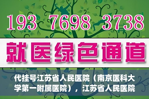 代挂号江苏省人民医院（南京医科大学第一附属医院），江苏省人民医院代挂号服务详解，一站式解决就医难题