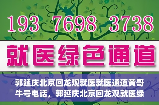 郭延庆北京回龙观就医就医通道黄哥牛号电话，郭延庆北京回龙观就医绿色通道及黄哥牛号联系电话揭秘