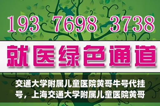交通大学附属儿童医院黄哥牛号代挂号，上海交通大学附属儿童医院黄哥牛号代挂号攻略