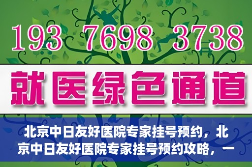 北京中日友好医院专家挂号预约，北京中日友好医院专家挂号预约攻略，一站式解决您的就医难题