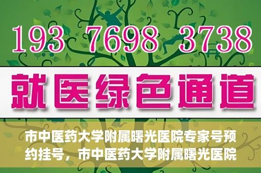 市中医药大学附属曙光医院专家号预约挂号，市中医药大学附属曙光医院专家号预约挂号攻略，一站式解决您的就医难题