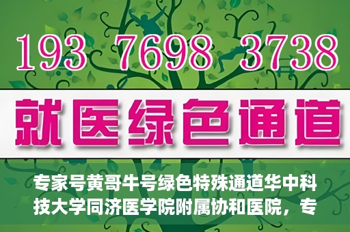 专家号黄哥牛号绿色特殊通道华中科技大学同济医学院附属协和医院，专家黄哥牛号揭秘，华中科技大学同济医学院附属协和医院的绿色特殊通道