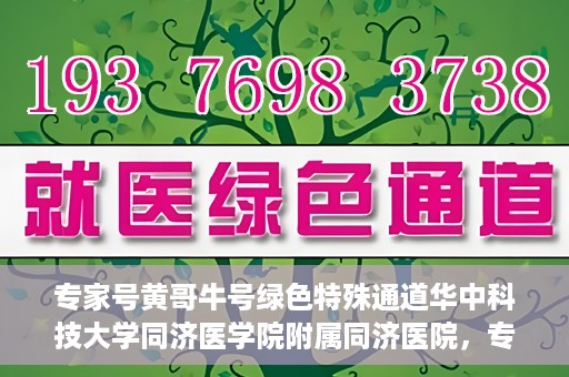 专家号黄哥牛号绿色特殊通道华中科技大学同济医学院附属同济医院，专家解读绿色特殊通道，华中科技大学同济医学院附属同济医院的探索与实践