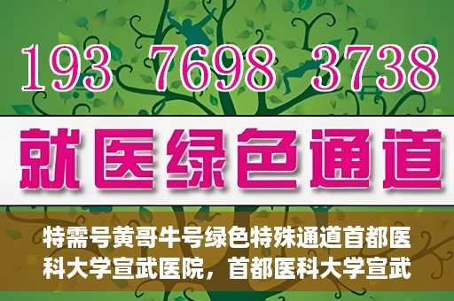 特需号黄哥牛号绿色特殊通道首都医科大学宣武医院，首都医科大学宣武医院特需绿色特殊通道，黄哥牛号的新启程