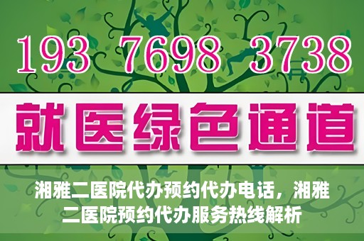湘雅二医院代办预约代办电话，湘雅二医院预约代办服务热线解析