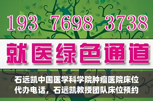 石远凯中国医学科学院肿瘤医院床位代办电话，石远凯教授团队床位预约代办电话及咨询指南——中国医学科学院肿瘤医院服务详解