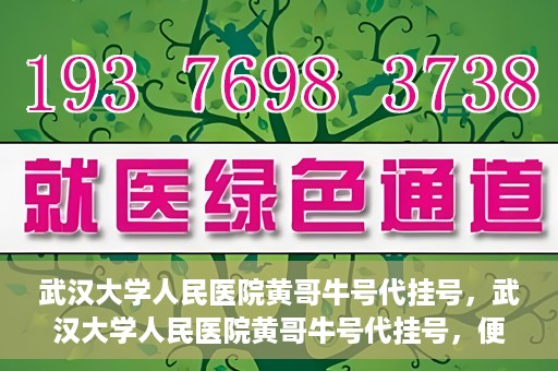 武汉大学人民医院黄哥牛号代挂号，武汉大学人民医院黄哥牛号代挂号，便捷就医背后的故事