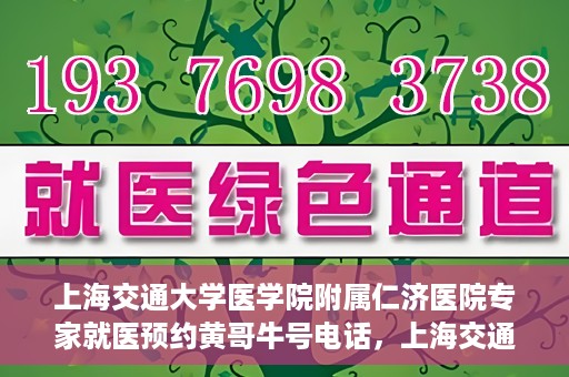 上海交通大学医学院附属仁济医院专家就医预约黄哥牛号电话，上海交通大学医学院附属仁济医院专家就医预约热线及黄哥牛号电话解析