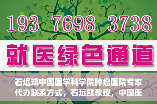 石远凯中国医学科学院肿瘤医院专家代办联系方式，石远凯教授，中国医学科学院肿瘤医院专家联系方式及预约代办指南
