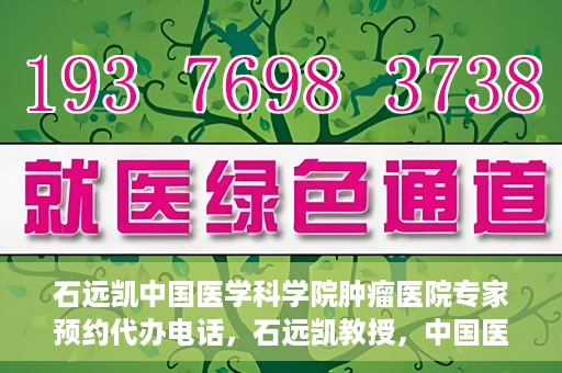 石远凯中国医学科学院肿瘤医院专家预约代办电话，石远凯教授，中国医学科学院肿瘤医院预约代办及咨询热线
