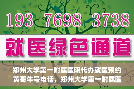 郑州大学第一附属医院代办就医预约黄哥牛号电话，郑州大学第一附属医院预约就医黄哥牛号电话服务详解
