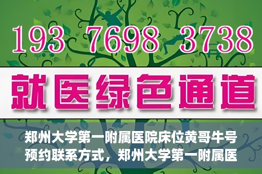 郑州大学第一附属医院床位黄哥牛号预约联系方式，郑州大学第一附属医院床位预约联系方式及床位黄哥牛号详解