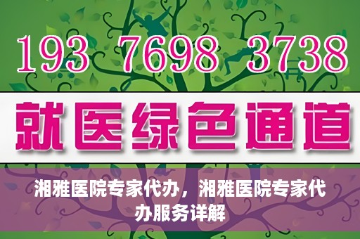湘雅医院专家代办，湘雅医院专家代办服务详解
