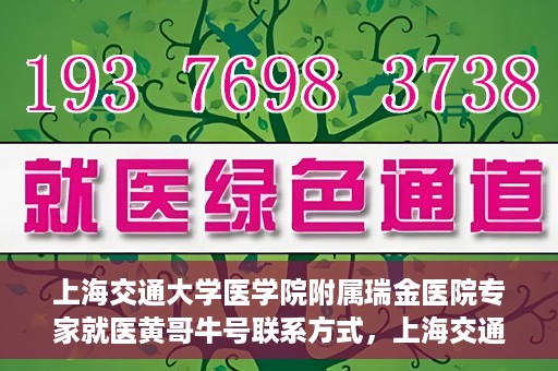 上海交通大学医学院附属瑞金医院专家就医黄哥牛号联系方式，上海交通大学瑞金医院专家黄哥牛号联系方式解析，权威医疗资源的便捷通道