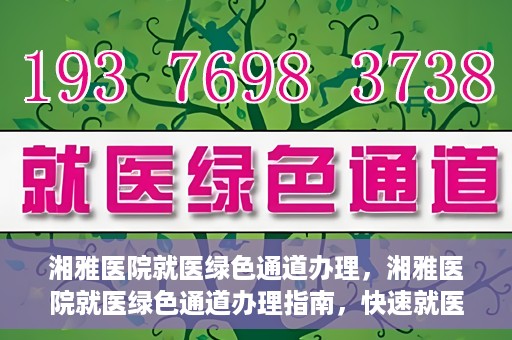 湘雅医院就医绿色通道办理，湘雅医院就医绿色通道办理指南，快速就医，无忧体验