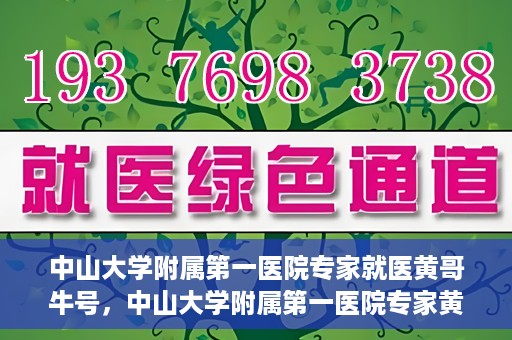 中山大学附属第一医院专家就医黄哥牛号，中山大学附属第一医院专家黄哥牛号解读健康之道