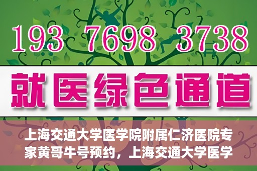 上海交通大学医学院附属仁济医院专家黄哥牛号预约，上海交通大学医学院附属仁济医院专家黄哥牛号预约指南解析