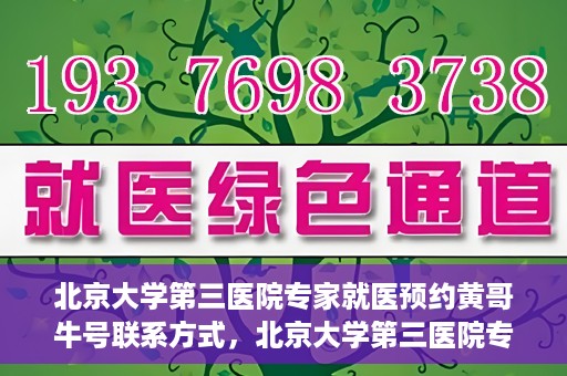 北京大学第三医院专家就医预约黄哥牛号联系方式，北京大学第三医院专家预约就医指南，黄哥牛号联系方式全解析