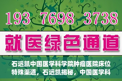 石远凯中国医学科学院肿瘤医院床位特殊渠道，石远凯揭秘，中国医学科学院肿瘤医院床位特殊渠道揭秘