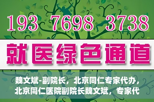 魏文斌-副院长，北京同仁专家代办，北京同仁医院副院长魏文斌，专家代办背后的故事