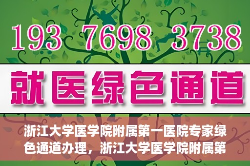 浙江大学医学院附属第一医院专家绿色通道办理，浙江大学医学院附属第一医院专家绿色通道办理详解