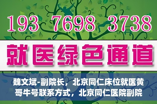 魏文斌-副院长，北京同仁床位就医黄哥牛号联系方式，北京同仁医院副院长魏文斌，床位就医问题与黄哥牛号联系方式解析
