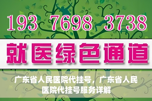广东省人民医院代挂号，广东省人民医院代挂号服务详解