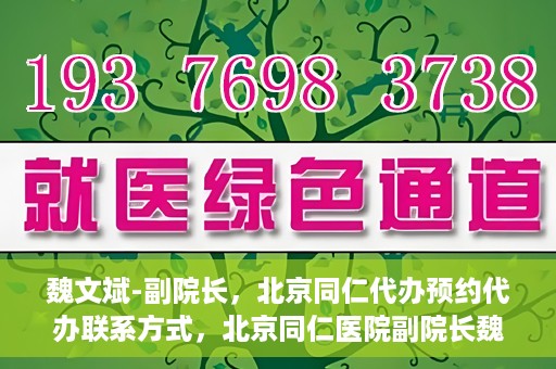 魏文斌-副院长，北京同仁代办预约代办联系方式，北京同仁医院副院长魏文斌，预约代办联系方式全解析