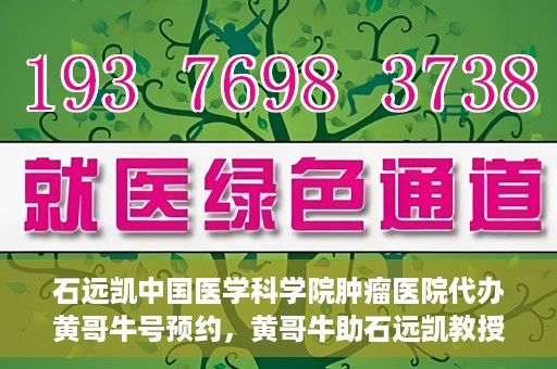 石远凯中国医学科学院肿瘤医院代办黄哥牛号预约，黄哥牛助石远凯教授预约挂号服务启动，中国医学科学院肿瘤医院便捷就医新通道开启