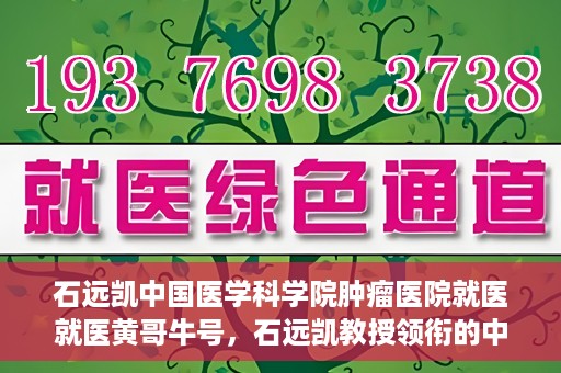 石远凯中国医学科学院肿瘤医院就医就医黄哥牛号，石远凯教授领衔的中国医学科学院肿瘤医院就医攻略，黄哥牛号助您轻松挂号就医