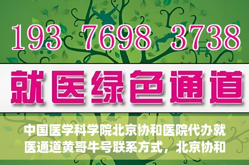 中国医学科学院北京协和医院代办就医通道黄哥牛号联系方式，北京协和医院代办就医通道，黄哥牛号联系方式揭秘