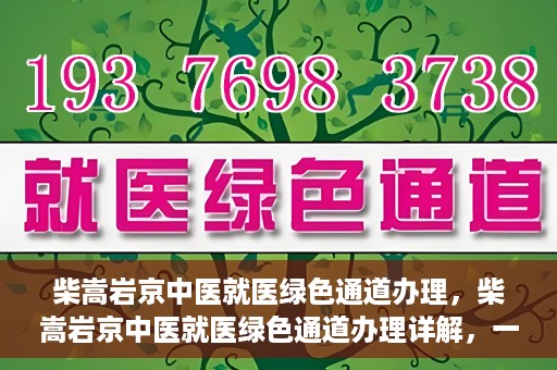 柴嵩岩京中医就医绿色通道办理，柴嵩岩京中医就医绿色通道办理详解，一站式解决您的就医难题