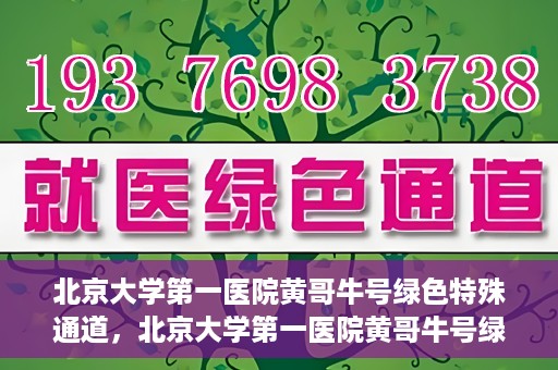 北京大学第一医院黄哥牛号绿色特殊通道，北京大学第一医院黄哥牛号绿色就医特殊通道揭秘