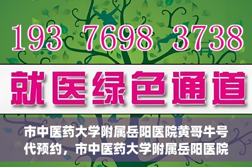 市中医药大学附属岳阳医院黄哥牛号代预约，市中医药大学附属岳阳医院黄哥牛号预约服务启动