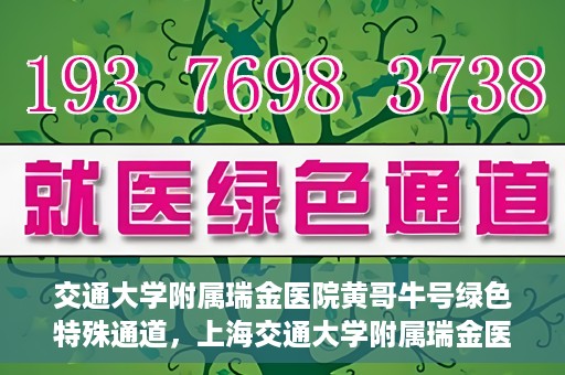 交通大学附属瑞金医院黄哥牛号绿色特殊通道，上海交通大学附属瑞金医院黄哥牛号，绿色特殊通道开启健康之门